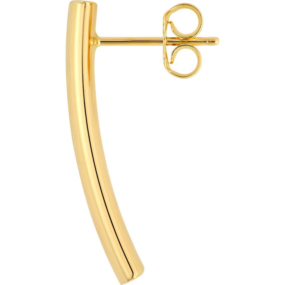 Olas d'Oro - 14K Yellow Gold Sleek Bar Stud Earrings - 1.70 Grams Weight