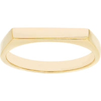 Olas d'Oro - 14K Yellow Gold Slim Engravable Signet Ring - Size 6