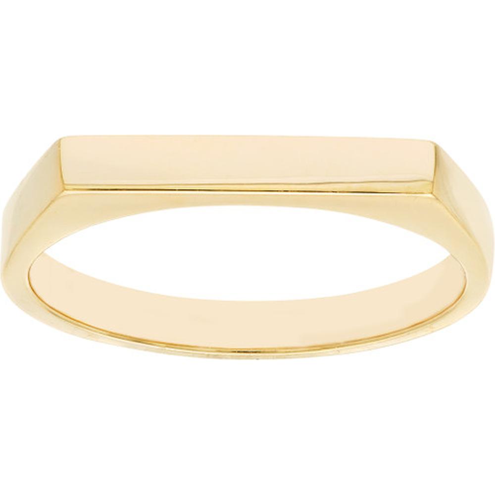 Olas d'Oro - 14K Yellow Gold Slim Engravable Signet Ring - Size 6