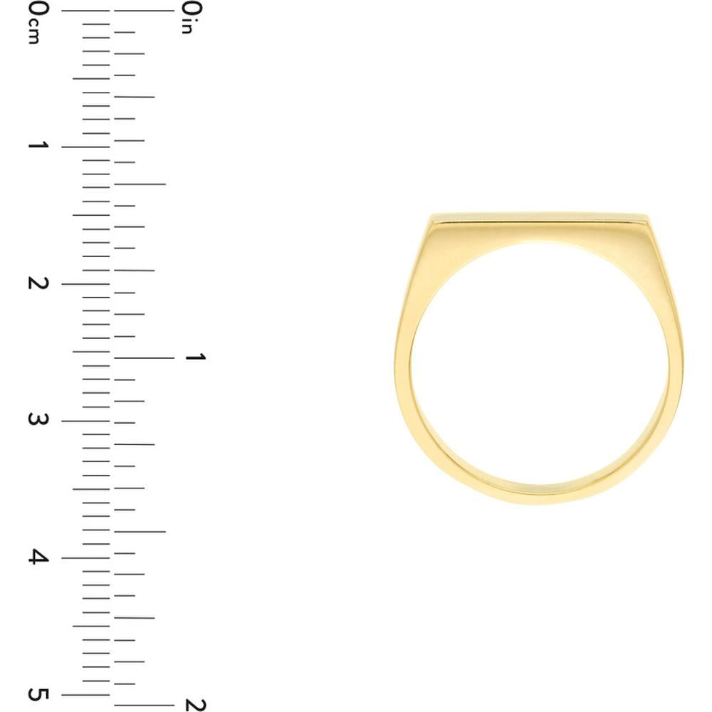 Olas d'Oro - 14K Yellow Gold Slim Engravable Signet Ring - Size 6
