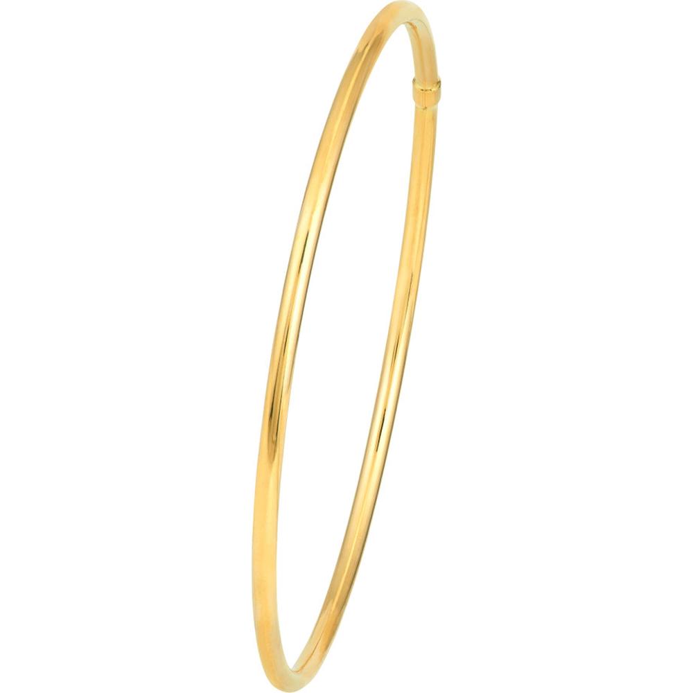 Olas d'Oro - 14K Yellow Gold Slip-On Polished Tube Bangle - 2.35mm