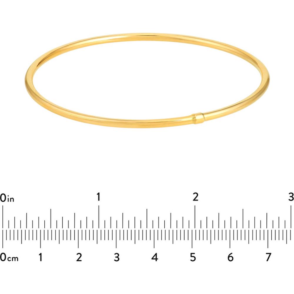 Olas d'Oro - 14K Yellow Gold Slip-On Polished Tube Bangle - 2.35mm