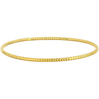 Olas d'Oro - 14K Yellow Gold Slip-On Textured Tube Bangle 2.90 Grams Total Weight