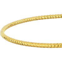 Olas d'Oro - 14K Yellow Gold Slip-On Textured Tube Bangle 2.90 Grams Total Weight