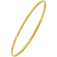 Olas d'Oro - 14K Yellow Gold Slip-On Textured Tube Bangle 2.90 Grams Total Weight
