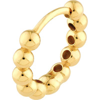 Olas d'Oro - 14K Yellow Gold Small Beaded Huggie Earrings