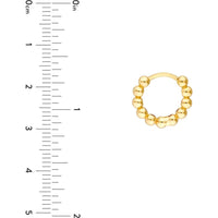 Olas d'Oro - 14K Yellow Gold Small Beaded Huggie Earrings