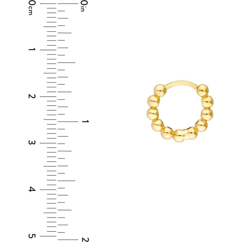 Olas d'Oro - 14K Yellow Gold Small Beaded Huggie Earrings