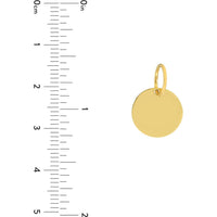 Olas d'Oro - 14K Yellow Gold Small Disk Engravable Charm - 0.90 Grams