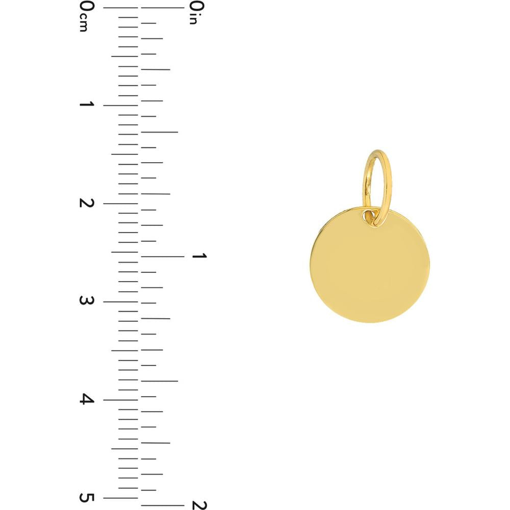 Olas d'Oro - 14K Yellow Gold Small Disk Engravable Charm - 0.90 Grams