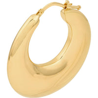 Olas d'Oro - 14K Yellow Gold Small Graduated Puffed Hoop Earrings - 4.90 Grams