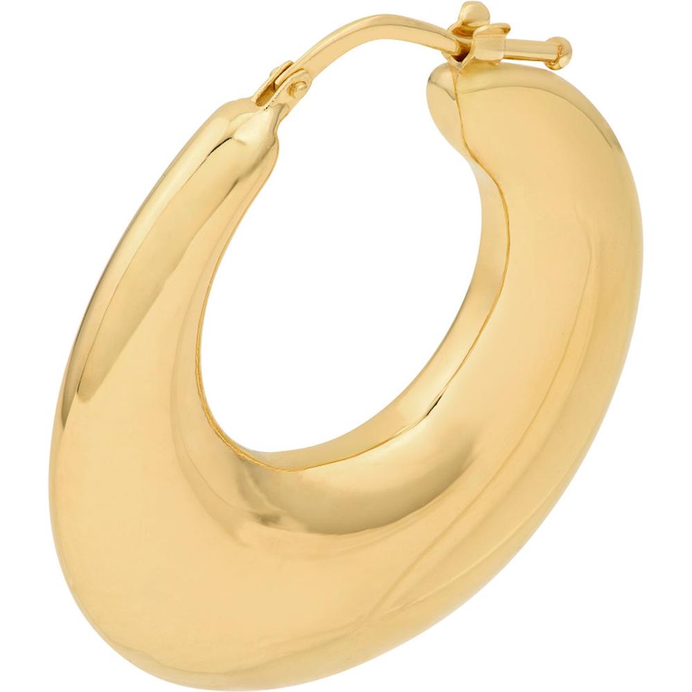 Olas d'Oro - 14K Yellow Gold Small Graduated Puffed Hoop Earrings - 4.90 Grams
