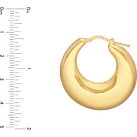 Olas d'Oro - 14K Yellow Gold Small Graduated Puffed Hoop Earrings - 4.90 Grams