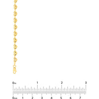 Olas d'Oro - 14K Yellow Gold Small Heart Link Chain Bracelet - 7.25" Length, Solid Gold