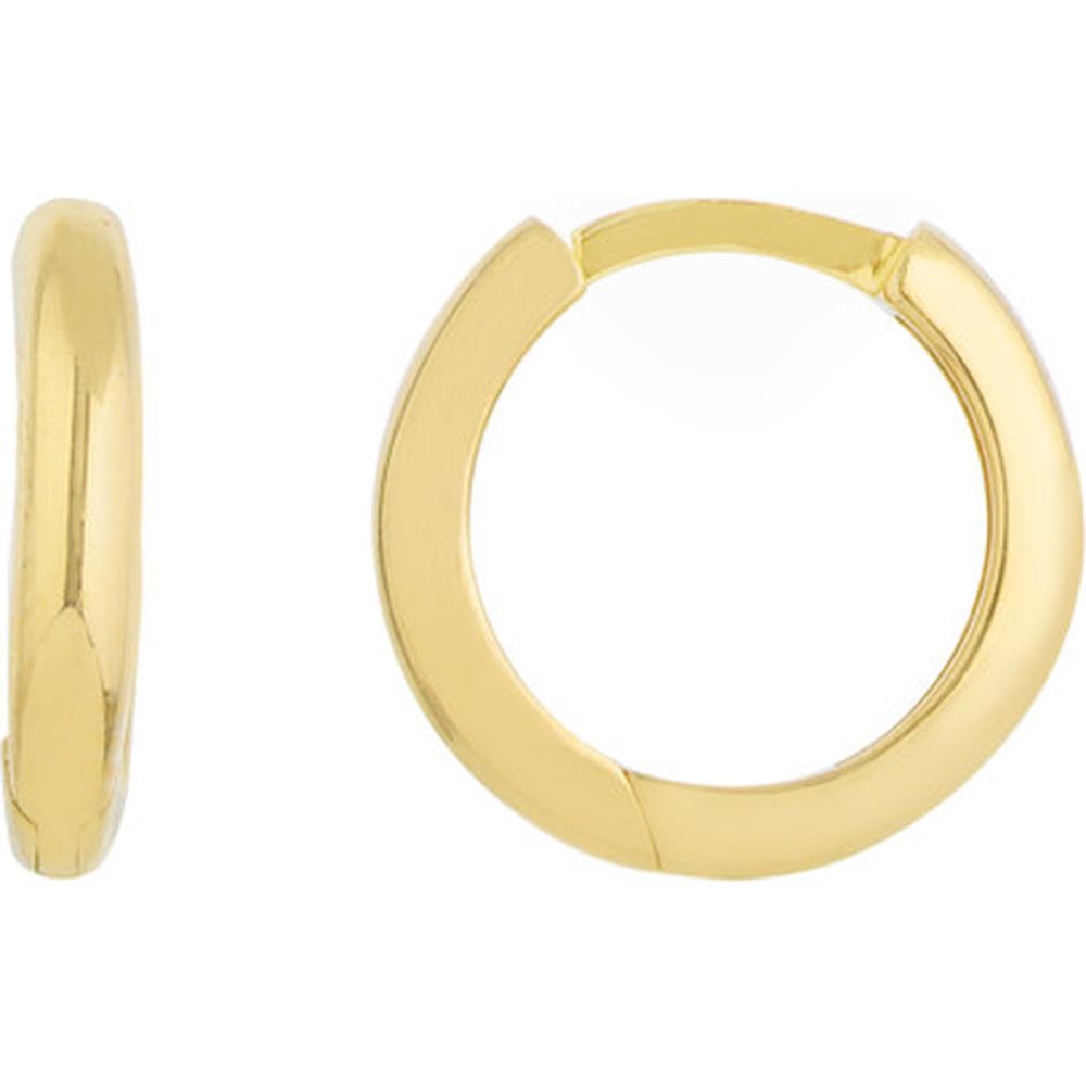 Olas d'Oro - 14K Yellow Gold Small Huggie Earrings with Snap-Lock Clasp