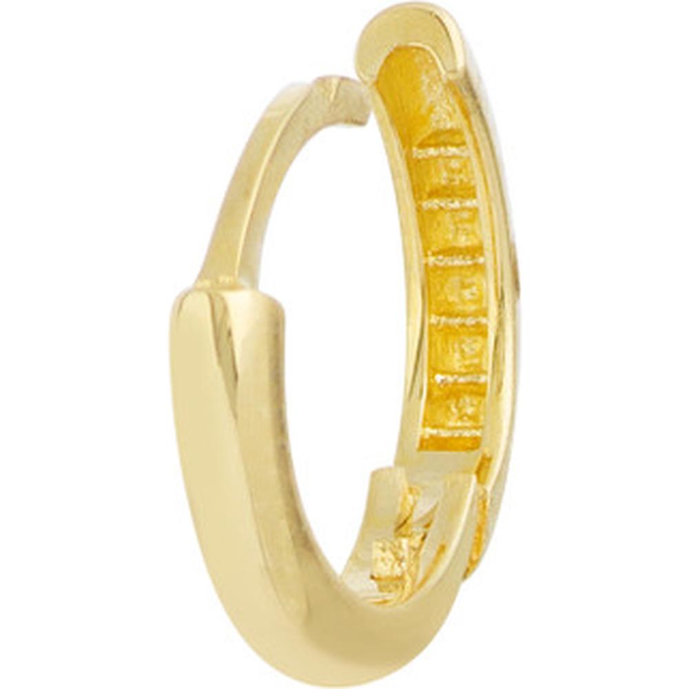 Olas d'Oro - 14K Yellow Gold Small Huggie Earrings with Snap-Lock Clasp