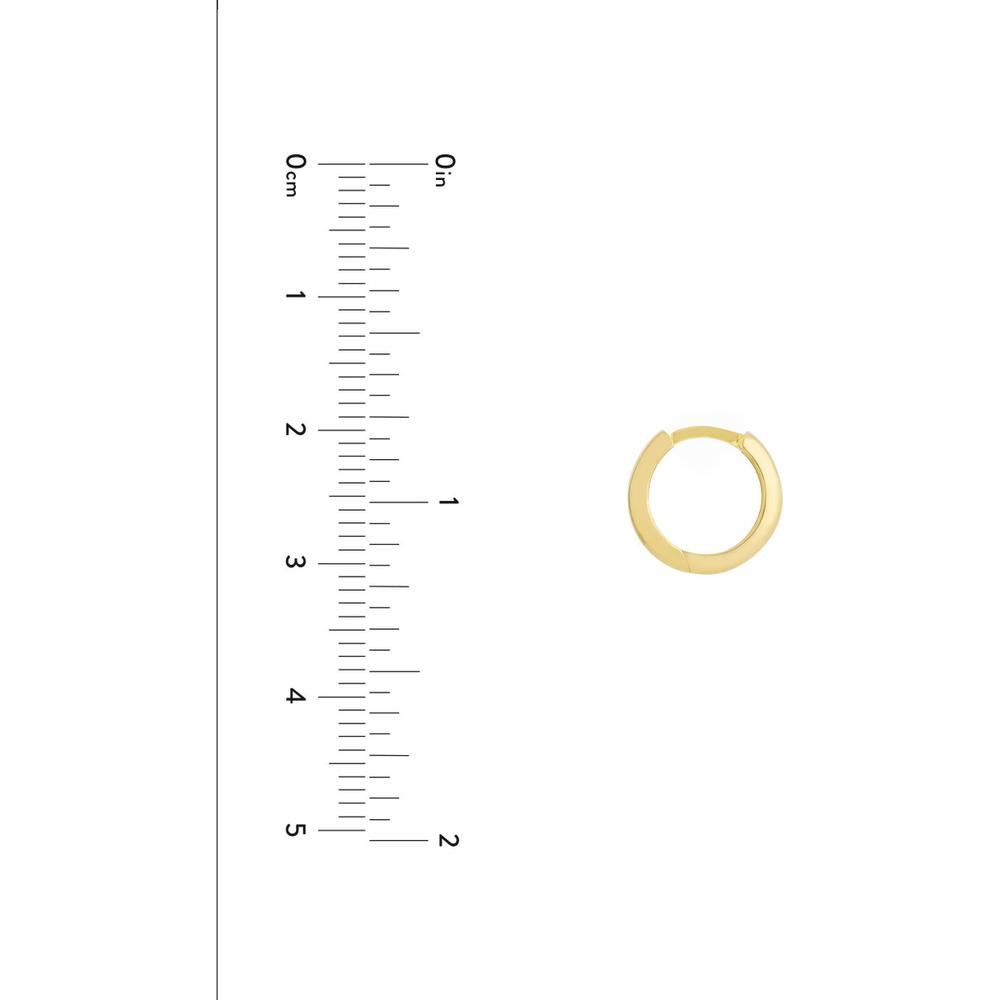 Olas d'Oro - 14K Yellow Gold Small Huggie Earrings with Snap-Lock Clasp