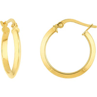 Olas d'Oro - 14K Yellow Gold Small Knife Edge Hoop Earrings - 1.30 Grams Total Weight