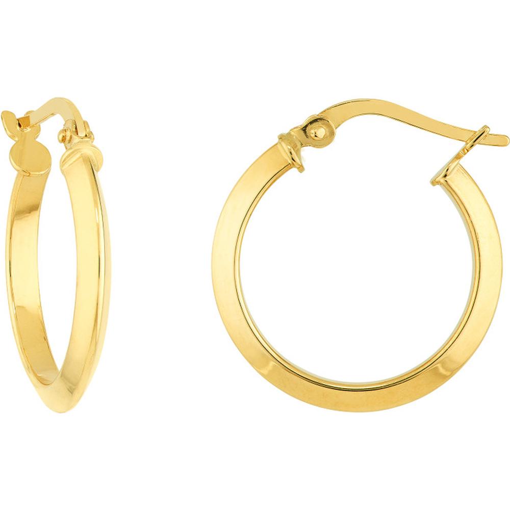Olas d'Oro - 14K Yellow Gold Small Knife Edge Hoop Earrings - 1.30 Grams Total Weight