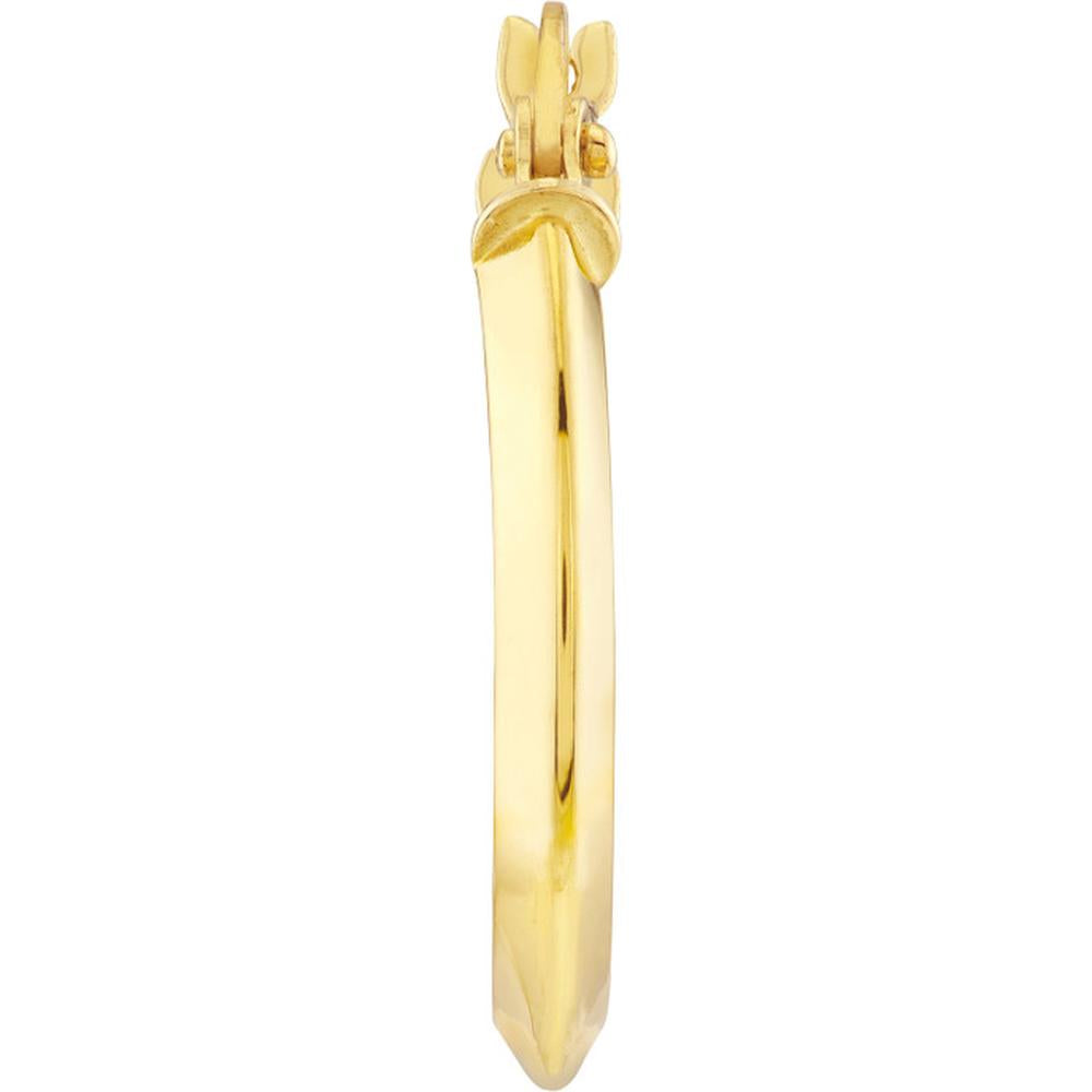 Olas d'Oro - 14K Yellow Gold Small Knife Edge Hoop Earrings - 1.30 Grams Total Weight