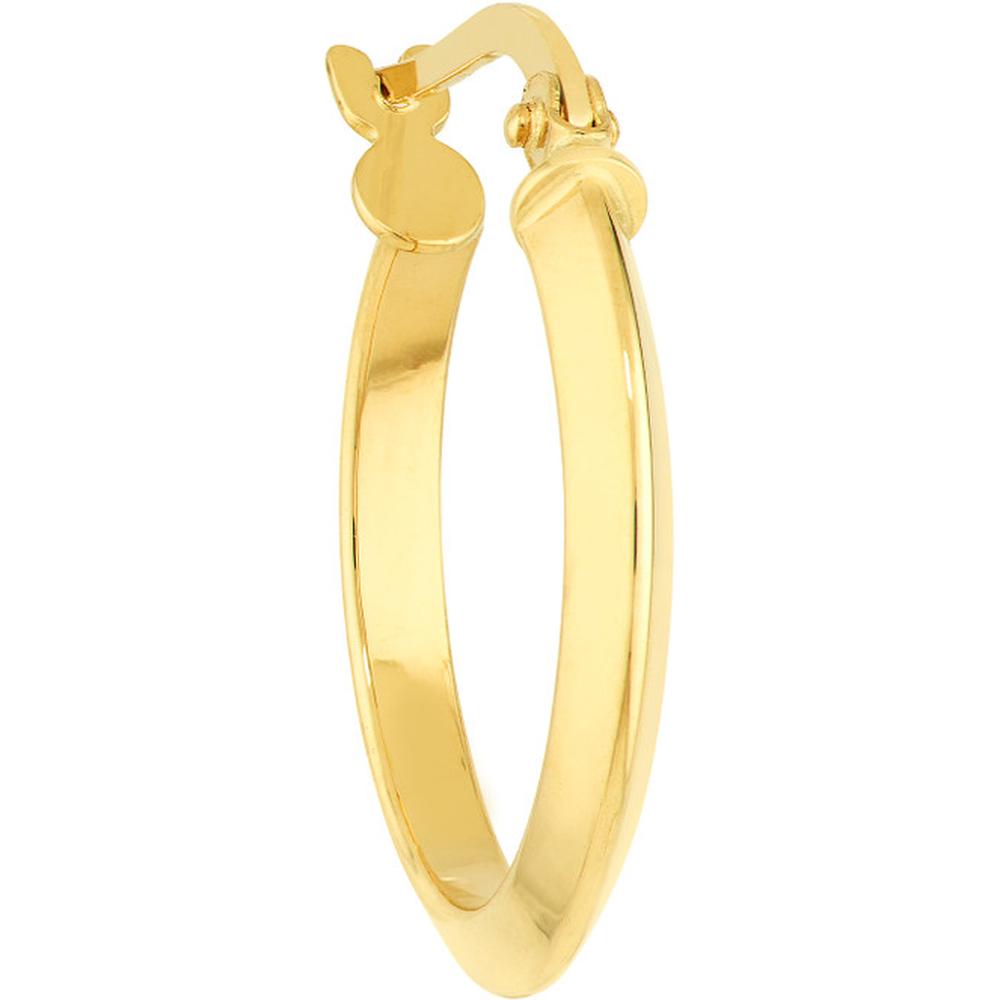 Olas d'Oro - 14K Yellow Gold Small Knife Edge Hoop Earrings - 1.30 Grams Total Weight