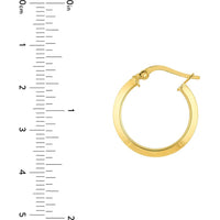 Olas d'Oro - 14K Yellow Gold Small Knife Edge Hoop Earrings - 1.30 Grams Total Weight