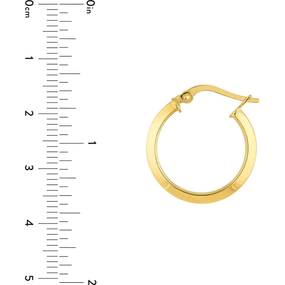 Olas d'Oro - 14K Yellow Gold Small Knife Edge Hoop Earrings - 1.30 Grams Total Weight