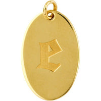 Olas d'Oro - 14K Yellow Gold Small Oval Engravable Charm - 1.65g