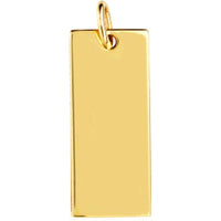 Olas d'Oro - 14K Yellow Gold Small Rectangular Engravable Charm 8.50x20mm