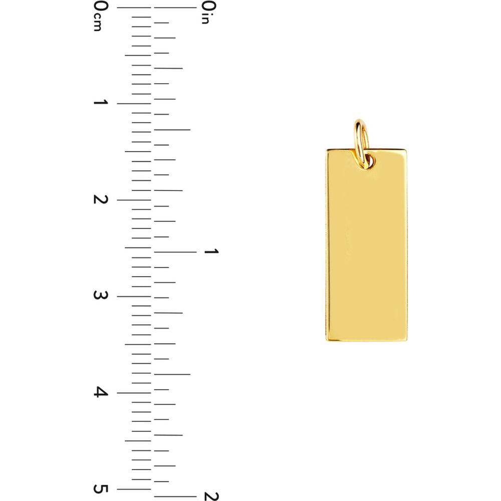 Olas d'Oro - 14K Yellow Gold Small Rectangular Engravable Charm 8.50x20mm