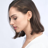 Olas d'Oro - 14K Yellow Gold Small Round Ribbed Hoop Earrings - 2.20 Grams Total Weight