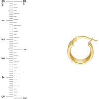 Olas d'Oro - 14K Yellow Gold Small Round Ribbed Hoop Earrings - 2.20 Grams Total Weight