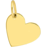Olas d'Oro - 14K Yellow Gold Small Slanted Heart Engravable Charm - 0.95 Grams