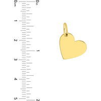Olas d'Oro - 14K Yellow Gold Small Slanted Heart Engravable Charm - 0.95 Grams
