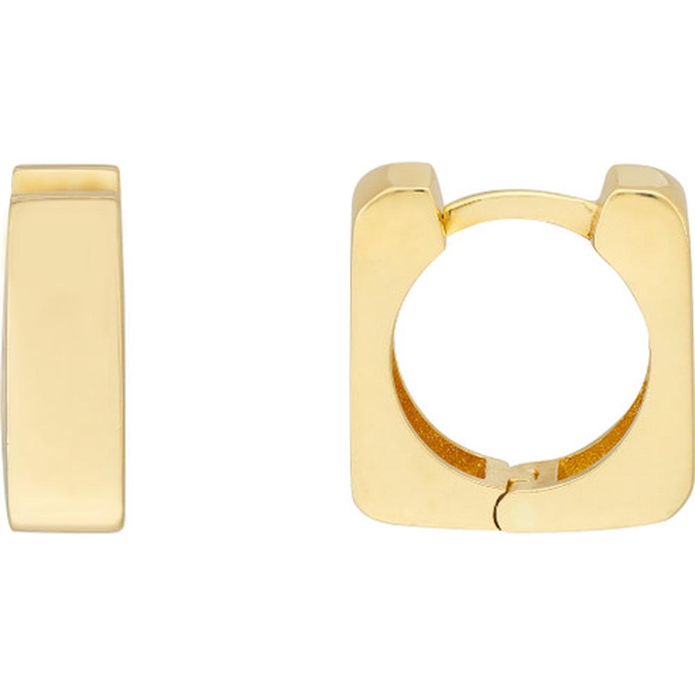 Olas d'Oro - 14K Yellow Gold Small Square Hoop Earrings - 2.70 Grams Total Weight