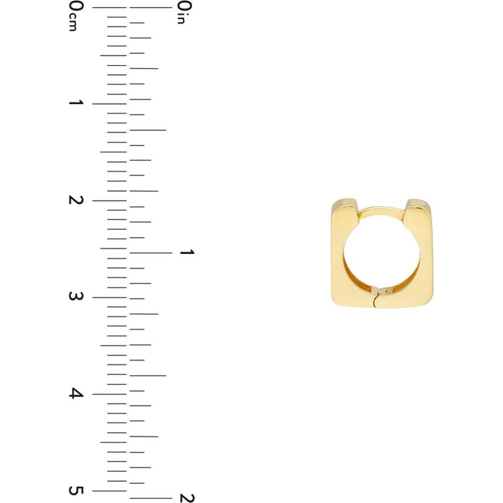 Olas d'Oro - 14K Yellow Gold Small Square Hoop Earrings - 2.70 Grams Total Weight