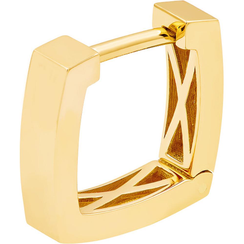 Olas d'Oro - 14K Yellow Gold Small Square Hoop Earrings - Modern Geometric Design with Hinge Closure