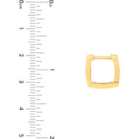 Olas d'Oro - 14K Yellow Gold Small Square Hoop Earrings - Modern Geometric Design with Hinge Closure