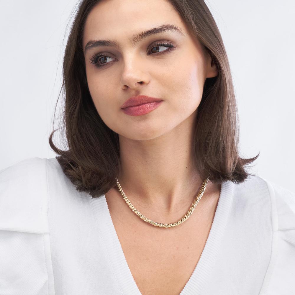 Olas d'Oro - 14K Yellow Gold Small Twisted Cable Chain Necklace - 18 Inch