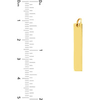 Olas d'Oro - 14K Yellow Gold Small Vertical Bar Engravable Pendant Charm