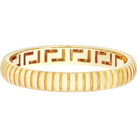 Olas d'Oro - 14K Yellow Gold Snake Diamond-Cut Pattern Band with Greek Key Interior - Size 7