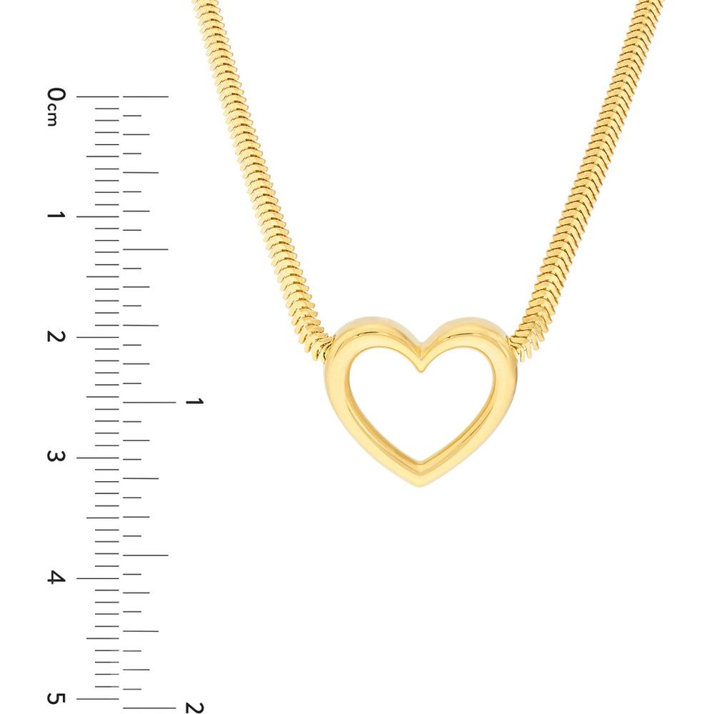 Olas d'Oro - 14K Yellow Gold Snake Open Heart Pendant Necklace - 7.08 Grams Total Weight