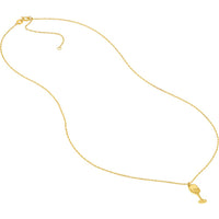 Olas d'Oro - 14K Yellow Gold So You Cocktail Glass Charm Necklace with 2" Extender - 1.01 Grams Total Weight
