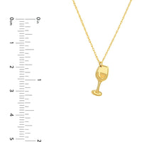 Olas d'Oro - 14K Yellow Gold So You Cocktail Glass Charm Necklace with 2" Extender - 1.01 Grams Total Weight