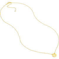 Olas d'Oro - 14K Yellow Gold So You Cutout Airplane Mini Disc Adjustable Necklace