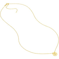 Olas d'Oro - 14K Yellow Gold So You Cutout Flower Mini Disc Necklace - Adjustable 16-18 Inches