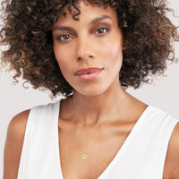 Olas d'Oro - 14K Yellow Gold So You Cutout Heart Mini Disc Necklace - Adjustable