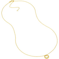 Olas d'Oro - 14K Yellow Gold So You Cutout Heart Mini Disc Necklace - Adjustable