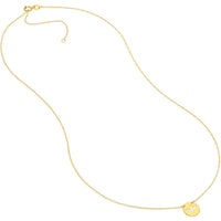 Olas d'Oro - 14K Yellow Gold So You Cutout Heartbeat Mini Disc Adjustable Necklace
