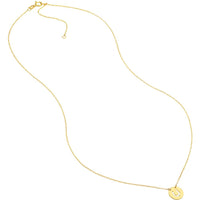 Olas d'Oro - 14K Yellow Gold So You Cutout Horseshoe Mini Disc Necklace - Adjustable Length